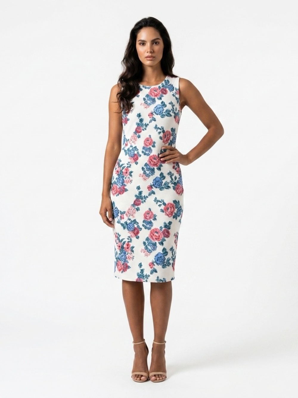 Almost Famous sleeveless floral sheath dress